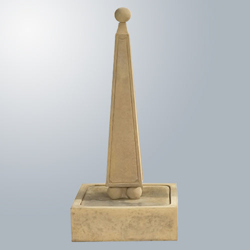 Captivating Obelisk Fountain Featuring Elegant Ball Base