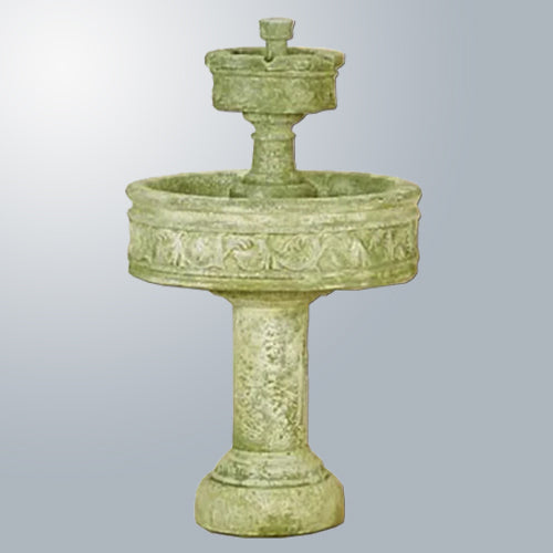 Elegant Paestum Two-Tier Outdoor Water Fountain with Stylish Tall Base