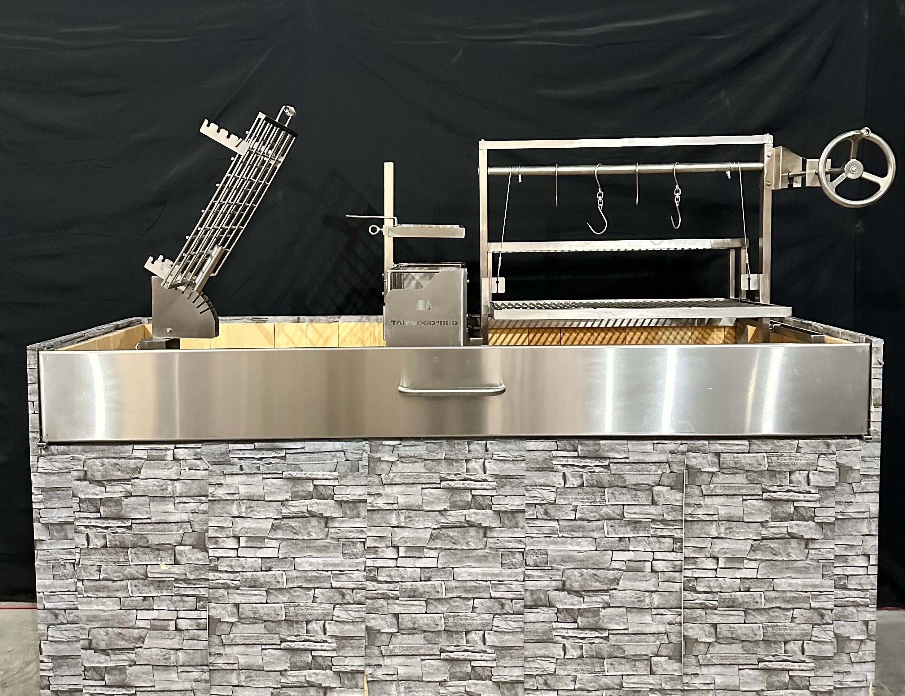 Tagwood BBQ Insert Style Argentine Santa Maria Wood Fire & Charcoal Gaucho Grill without firebricks | BBQ09SS -