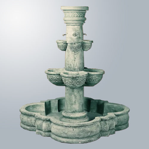 Exquisite Plaza Minerva Fountain with Elegant Quatrefoil Basin