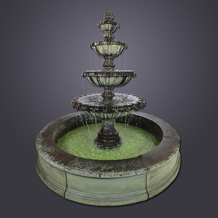 Majestic Chateau Four-Tier Large Fountain with Effortless Pond Feature