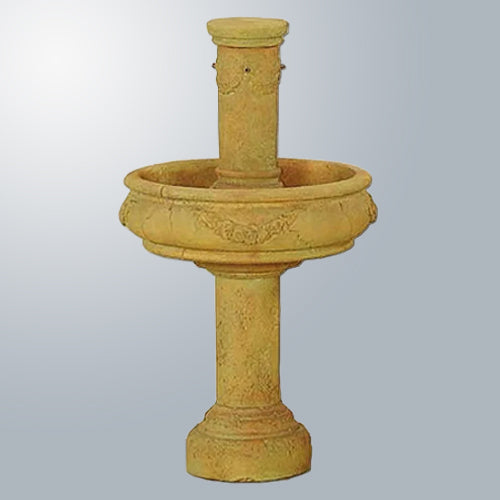Elegant Rosa Column Outdoor Fountain with Towering Base