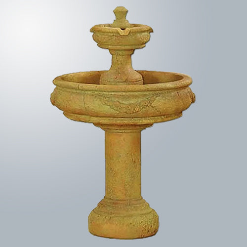 Elegant Rosa Two-Tier Outdoor Water Fountain with Majestic Tall Base