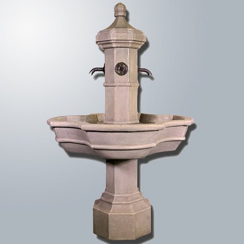 Elegant Roubaix Concrete Outdoor Fountain with Stylish Spouts
