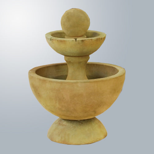 Elegant Round Fountain with Cascading Spillways
