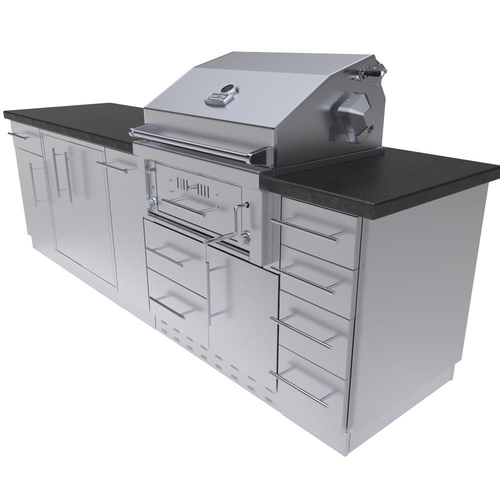 Sunstone Grills ALAMO 9’ Hybrid Gas Charcoal Grill island package SCPALAMO