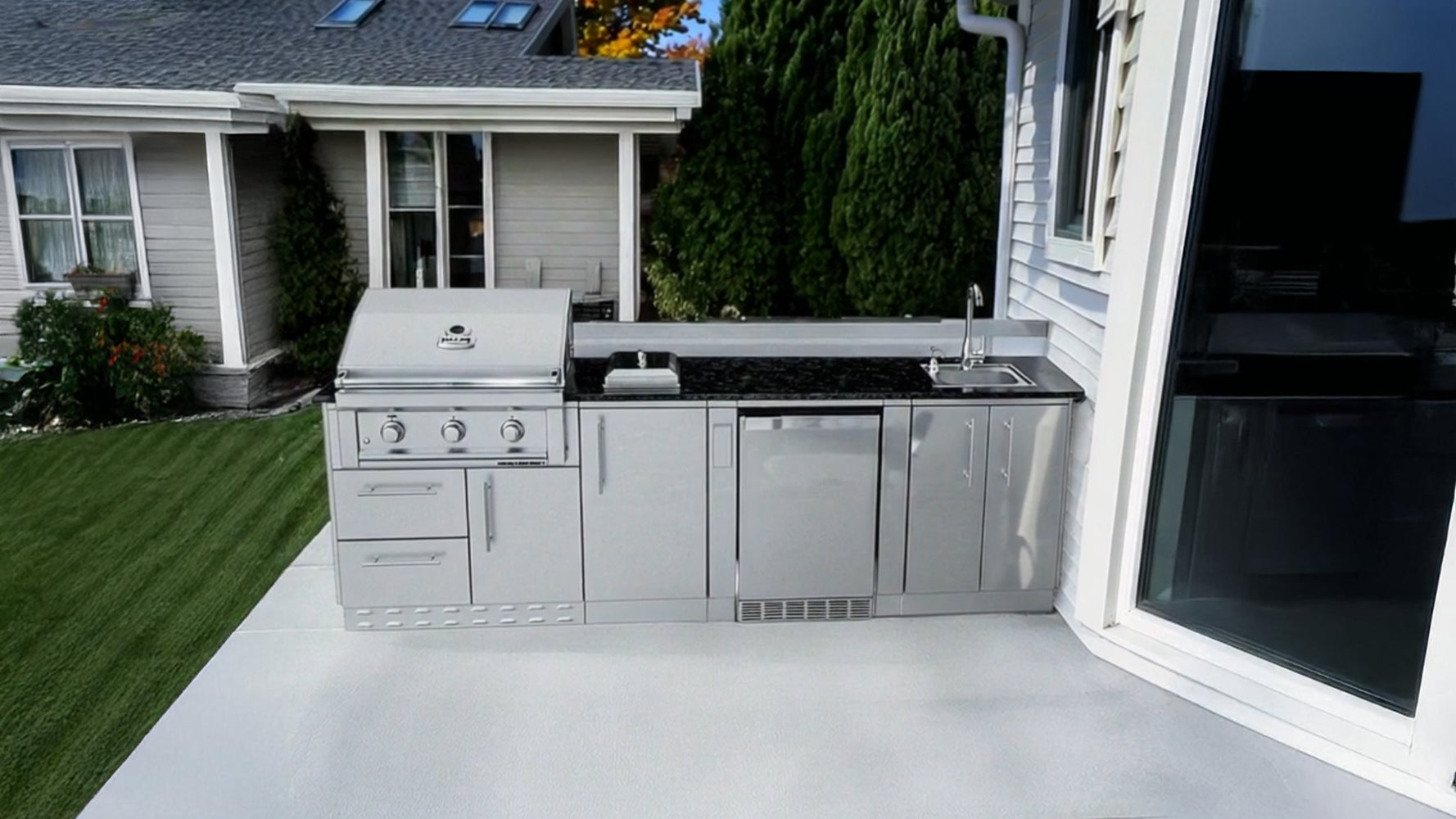 Sunstone Grills BRAZOS 10-Foot Stainless Steel Outdoor Kitchen Island Package-SCPBRAZOS