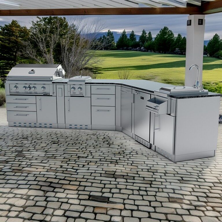 Sunstone Grills THE SAVANNA 16FT Outdoor Cabinet Package with 60° Angle – SCPSAVANNA16