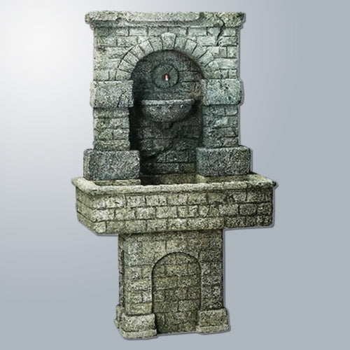 Elegant SPQR Outdoor Fountain Featuring a Stylish Pedestal