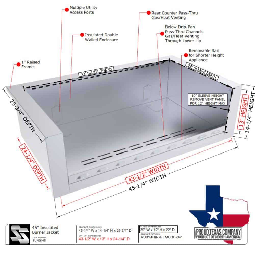 Sunstone Grills 45″ Sunstone Universal Appliance Jacket-SUNJK45