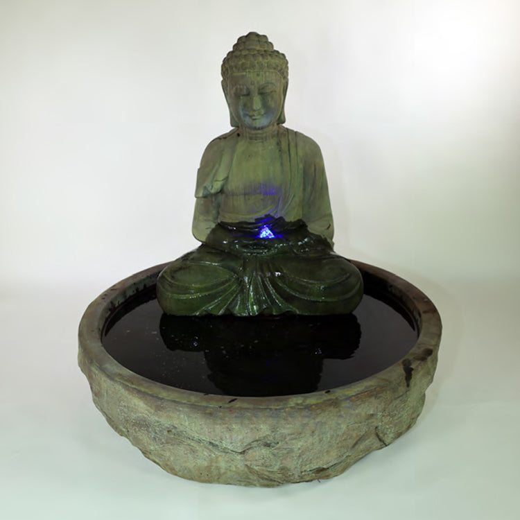 Tranquil Basalt Buddha Water Fountain