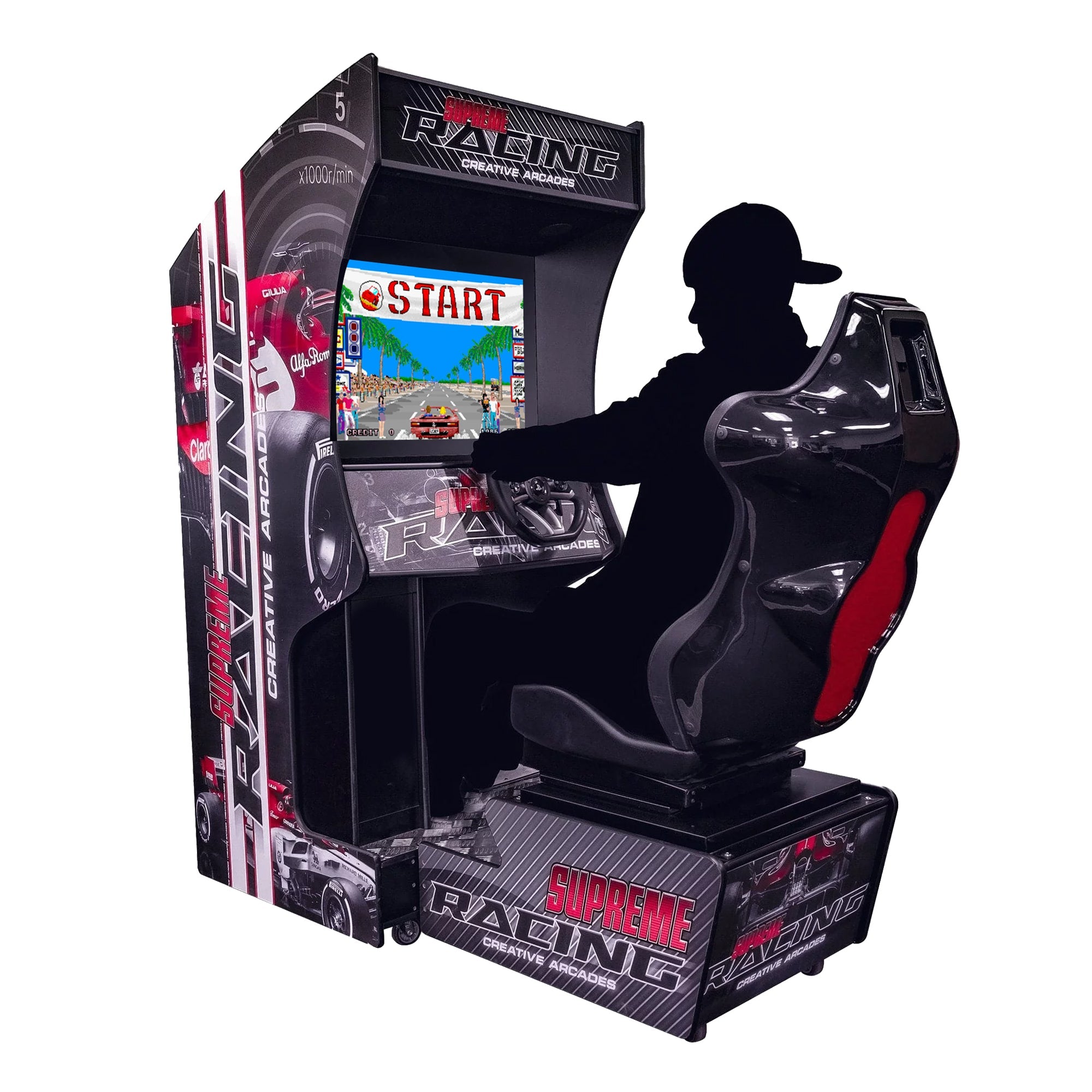 Creative Arcades Classic Racing Arcade Machine | Up to 205 Classic Racing Games | No Wifi Access-3-4 Week Lead Time