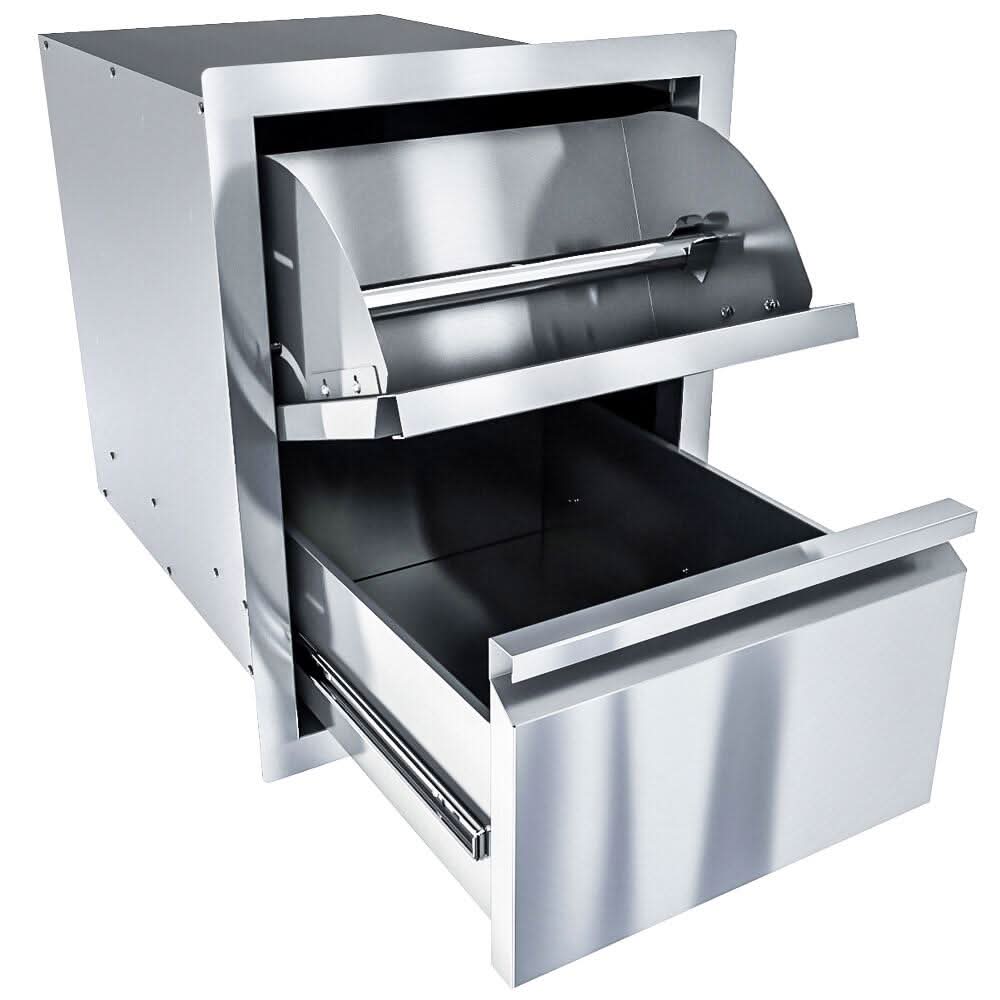 Sunstone 16 Inch Aruba Series Swivel Paper Towel Holder and Single Extra-Large Drawer - ARU-16PCD