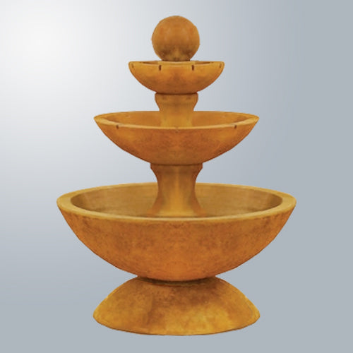 Elegant Terso Three-Tiered Fountain with Charming Spillways