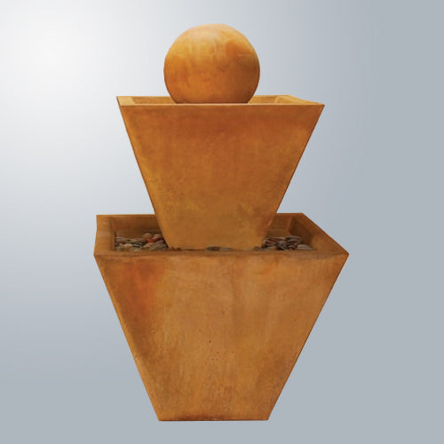 Elegant Two-Tier Fountain with Captivating Ball Accent