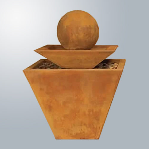 Elegant Two-Tier Tapered Square Fountain for Garden Serenity