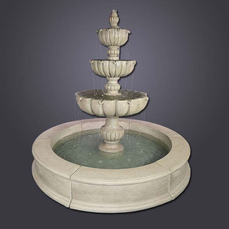Urbino Grande Three-Tier Elegant Outdoor Pond Fountain