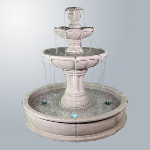 Elegant Velia Three-Tier Pond Fountain
