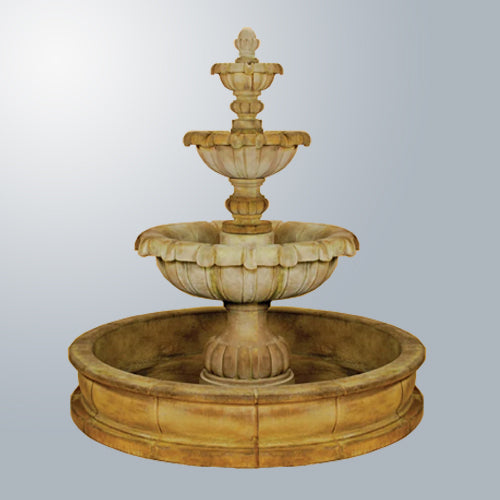 Giannini Garden Vistamar Elegant Three-Tier Pond Fountain