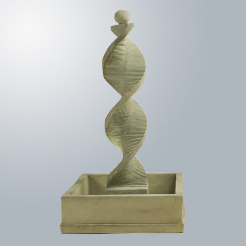 Giannini Garden Elegant Water Spiral with Square Bowl and Decorative Ball Finial