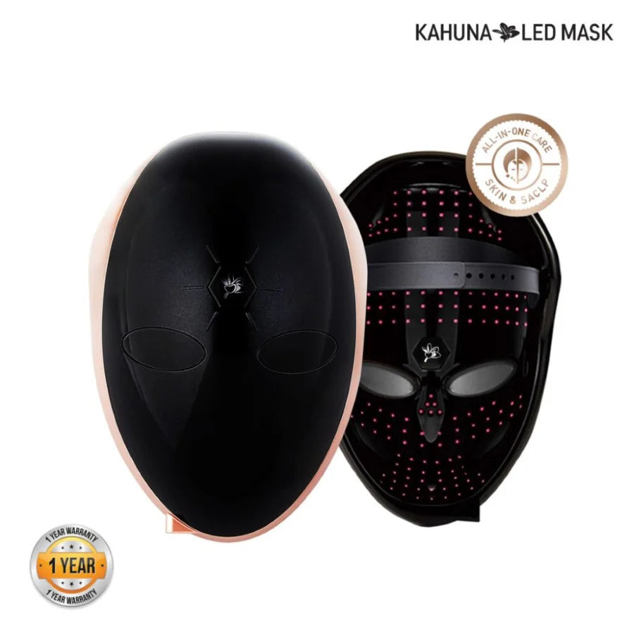 Kahuna MADE IN KOREA, Korean Beauty Secret, Healthy Glowing Glass Skin – Kahuna Premium LED mask – Collagen Activation – Black/RoseGold