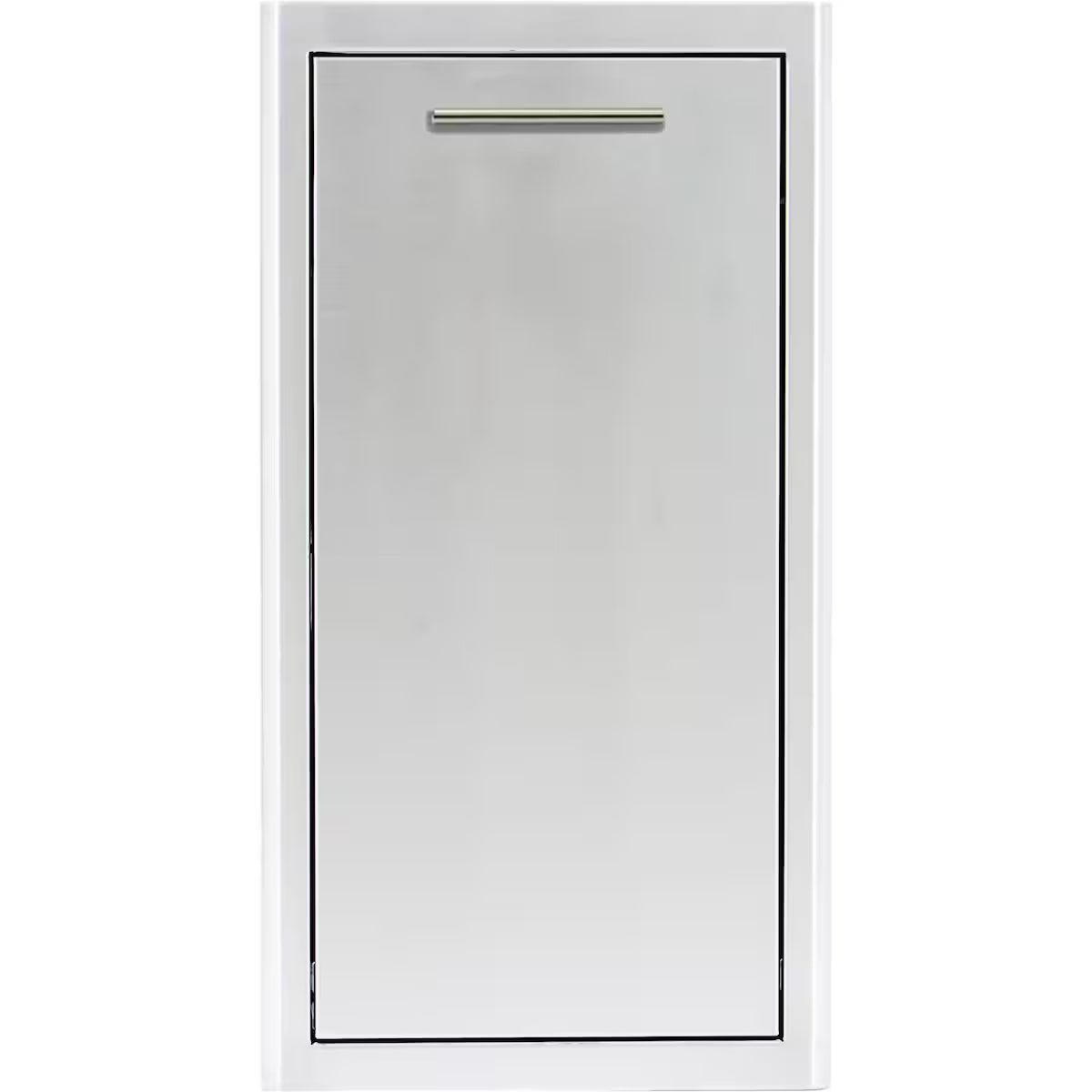 Tru Innovative Outdoor 6 Ft Outdoor Kitchen Island w/ 32 Inch Propane Blaze LTE+ Grill & Narrow Trash Bin-Tan Stone/Black Granite