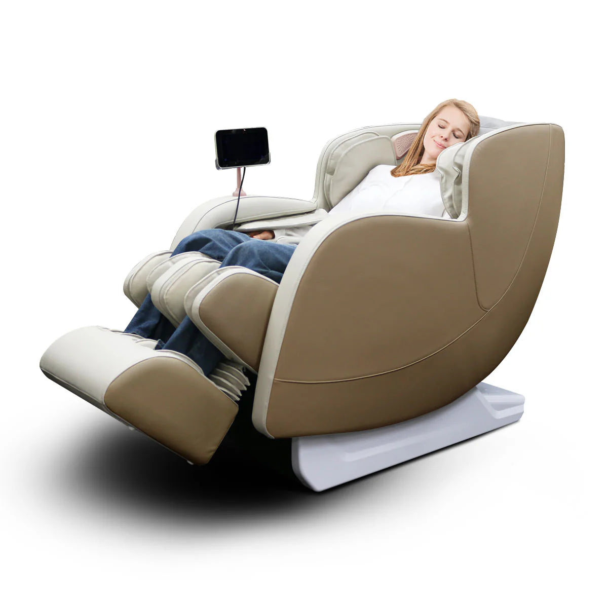 Kahuna Chair Dios Massage Chair 6D Dual Core Air Roller SL-track Dios-6800 Beige/White PRE-ORDER 8-15-25