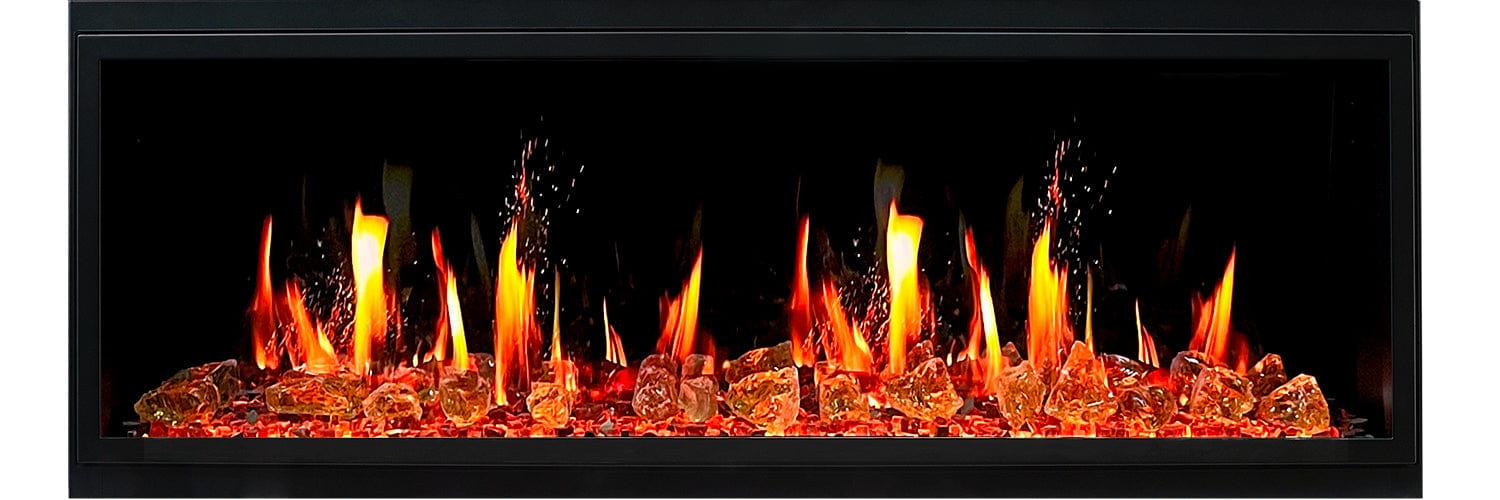 Litedeer Homes Latitude 55-inch Ultra Slim Built-in Electric Fireplace with Reflective Fire Glass ZEF55VA