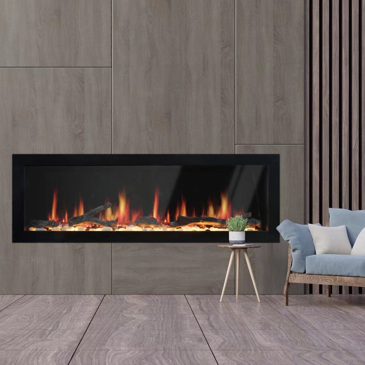 Litedeer Homes Latitude II 48-inch Seamless Push-in Electric Fireplace ZEF48X
