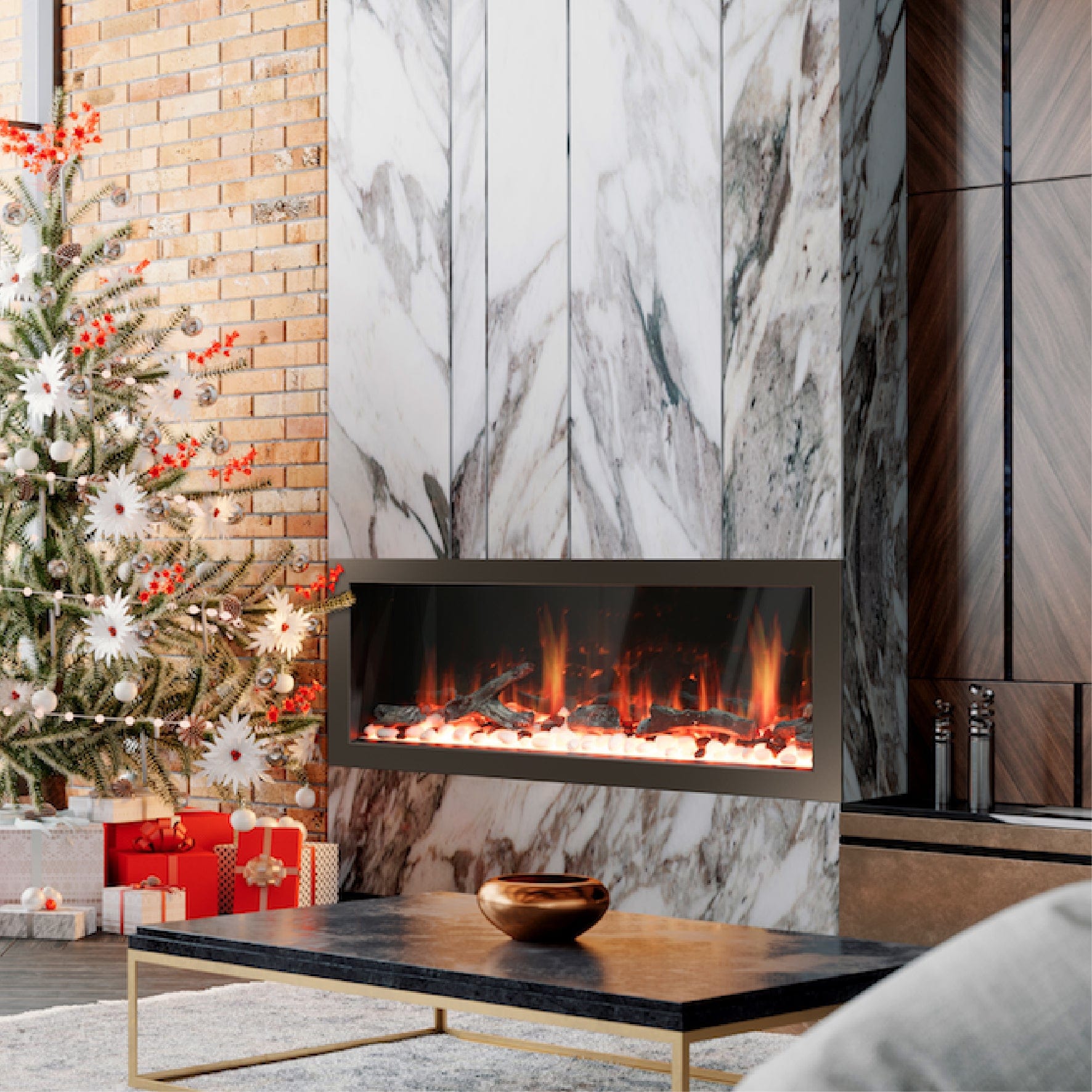 Litedeer Homes Latitude II 68-inch Seamless Push-in Electric Fireplace ZEF68X