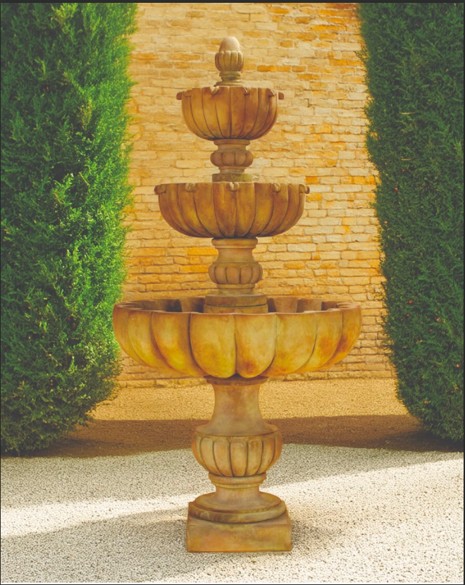 Elegant Urbino Grande Three-Tier Water Fountain