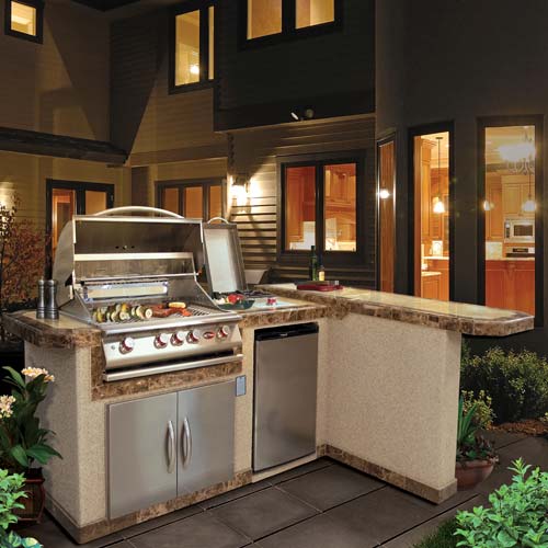 Cal Flame 8 ft BBQ Island L-Shaped BBK830