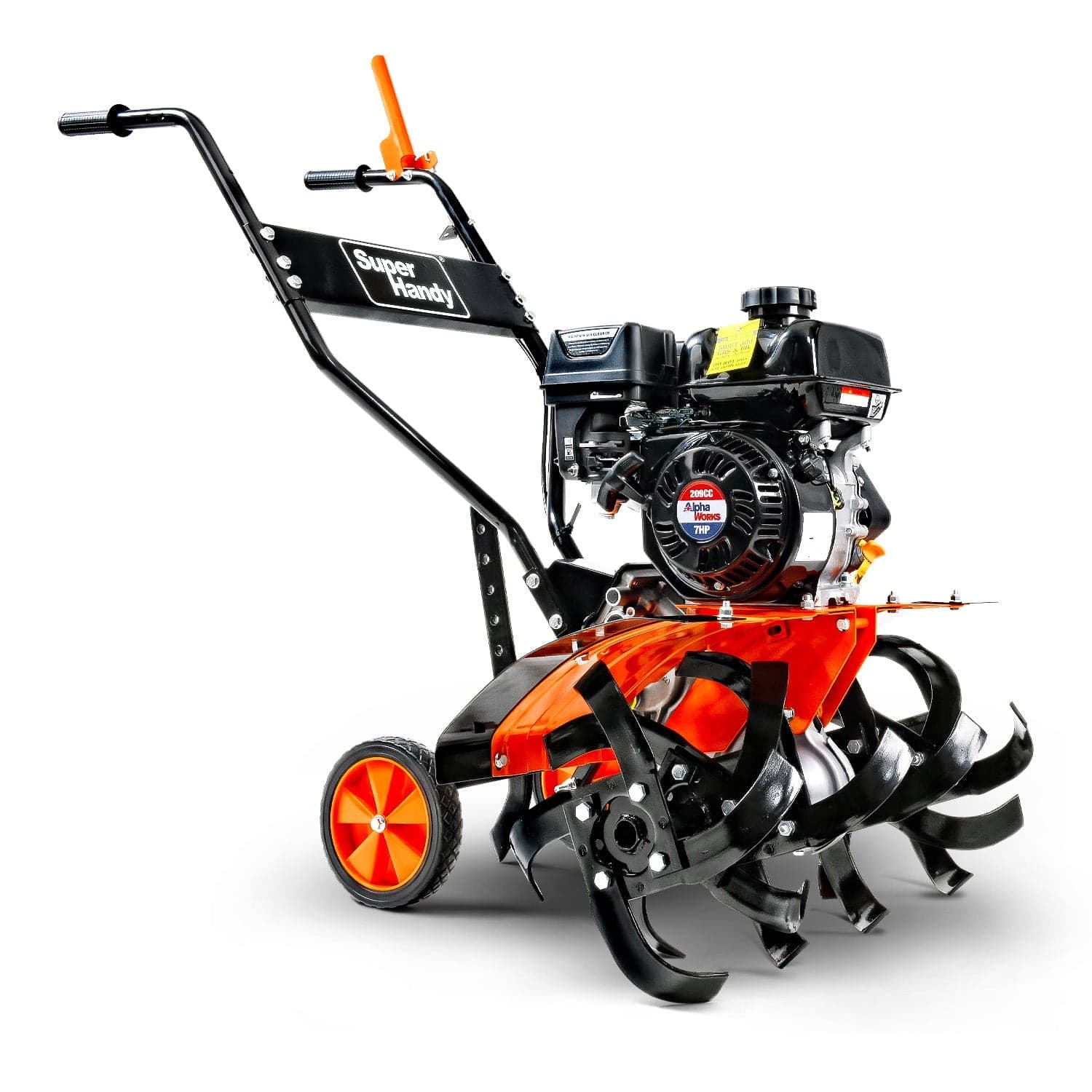 Super Handy Gas Garden Tiller Pro - 7HP 209CC, 27" Tilling Width