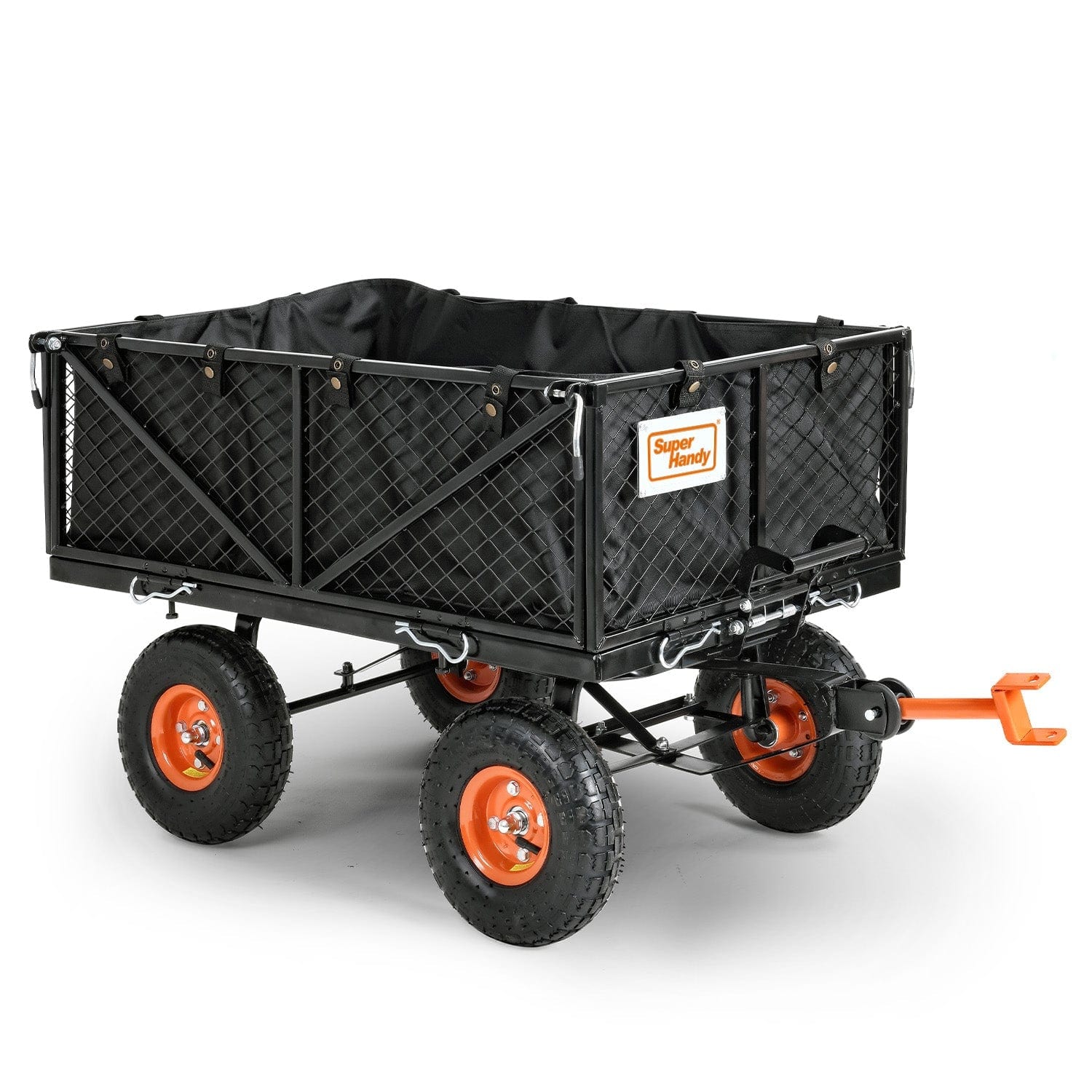 Super Handy Towable Garden Cart - Quick Dump System, 10" Tires, Connects with Tugger Scooter