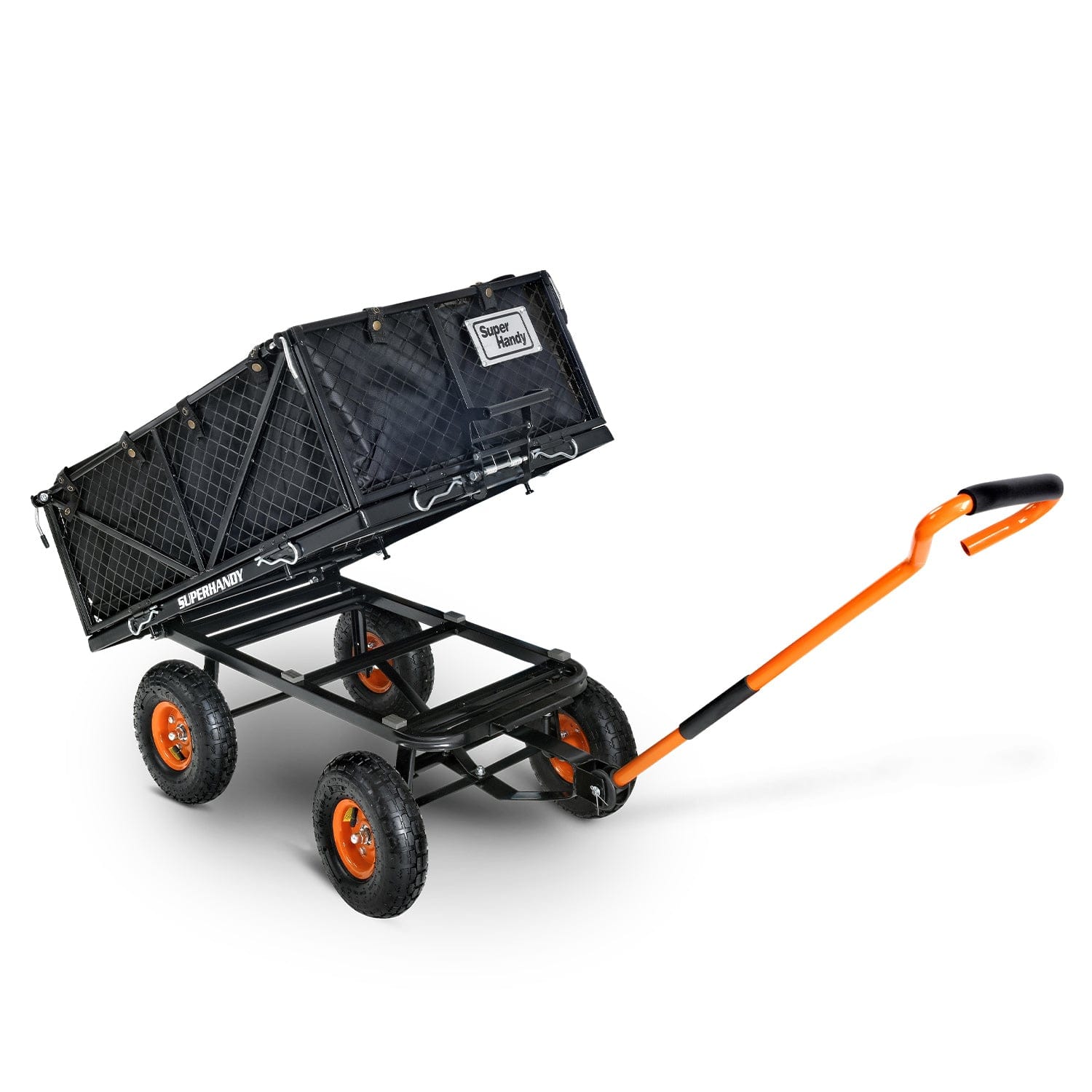 Super Handy Towable Garden Cart - Quick Dump System, 10" Tires, Connects with Tugger Scooter
