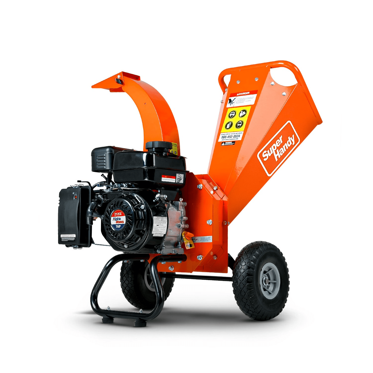 Super Handy Wood Chipper Mini - 7HP 212CC, 3" Max Branch Capacity