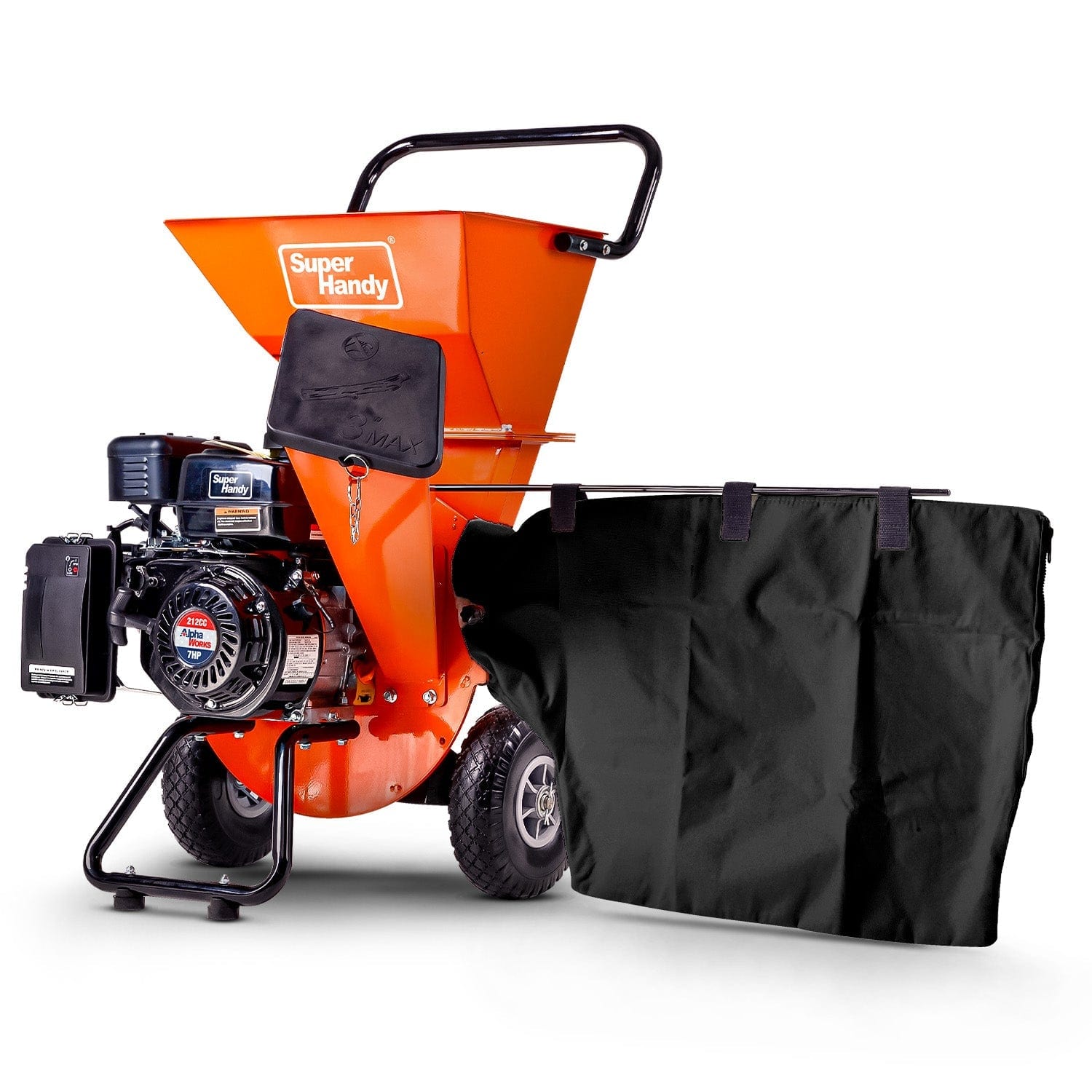 Super Handy Wood Chipper Pro - 7HP 212CC, 3" Max Branch Capacity