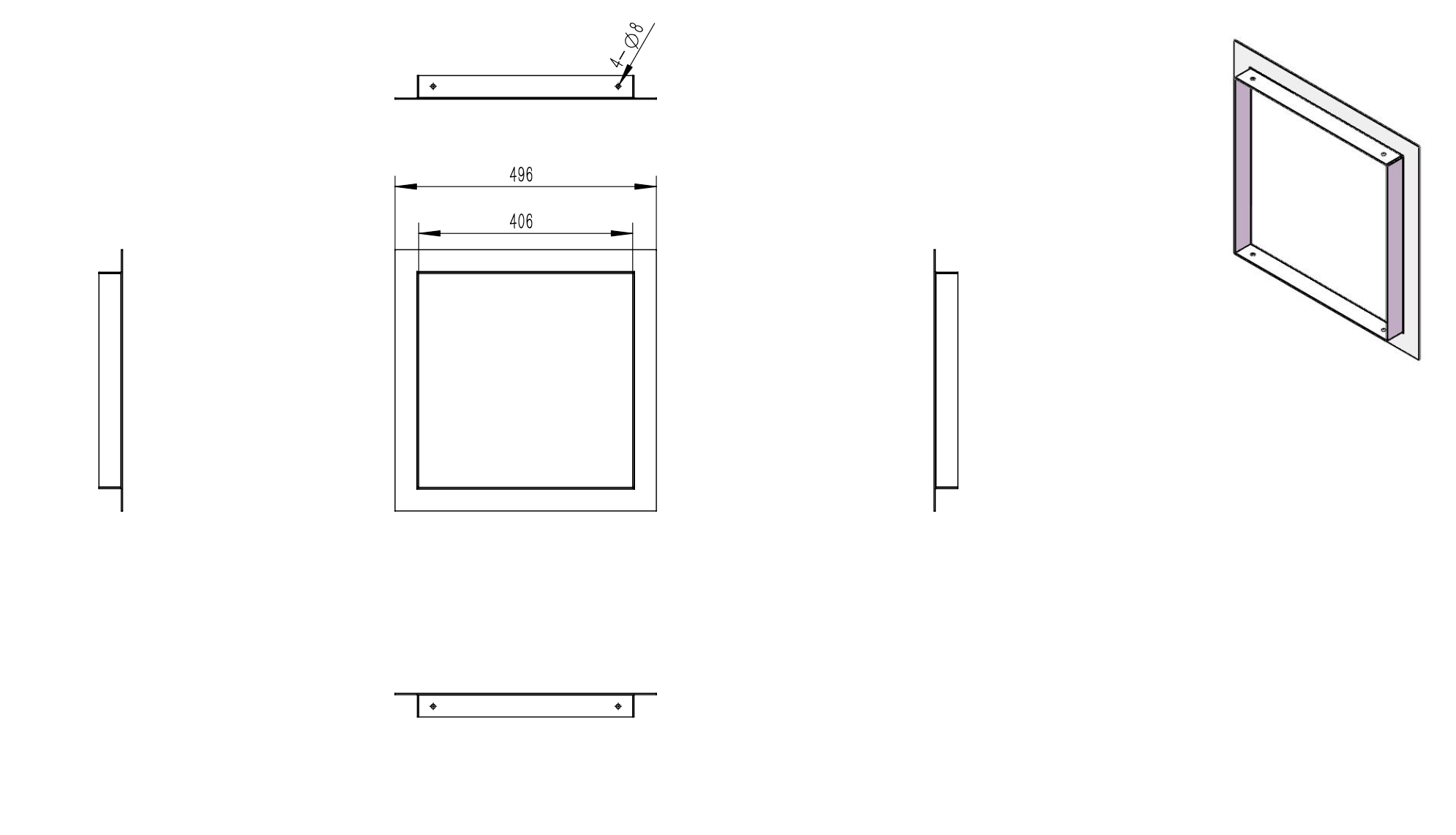 Tagwood BBQ Connection flange for Smoke Hood --