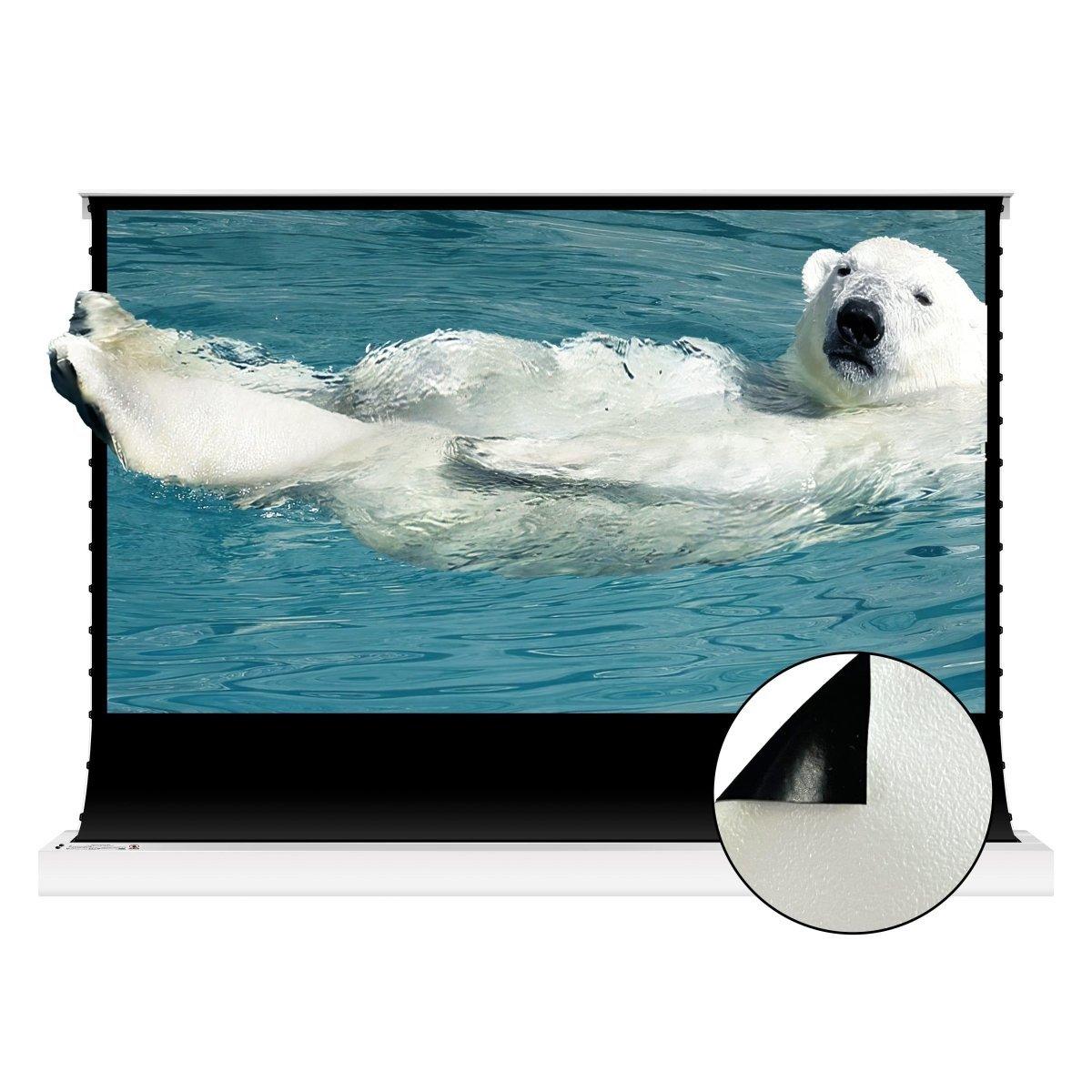 VIVIDSTORM Pearl White Cinema Plus Motorized Tension Floor Rising Projector screen