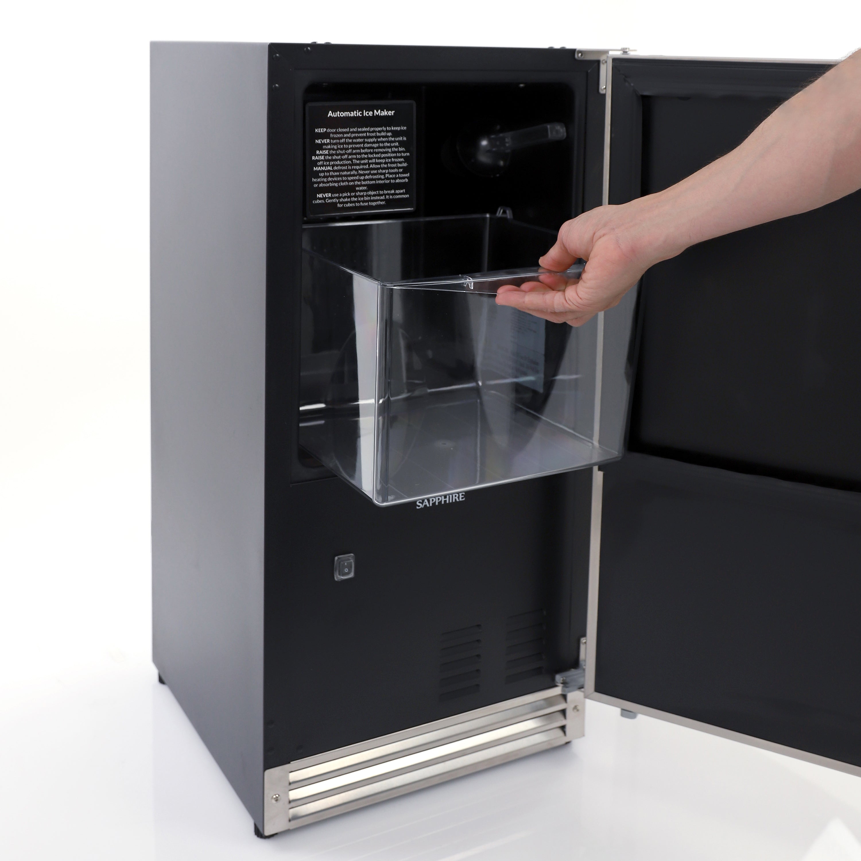 Sapphire Appliances Sapphire Series 3 15" Indoor/Outdoor Premium Crescent Cube Ice Maker
