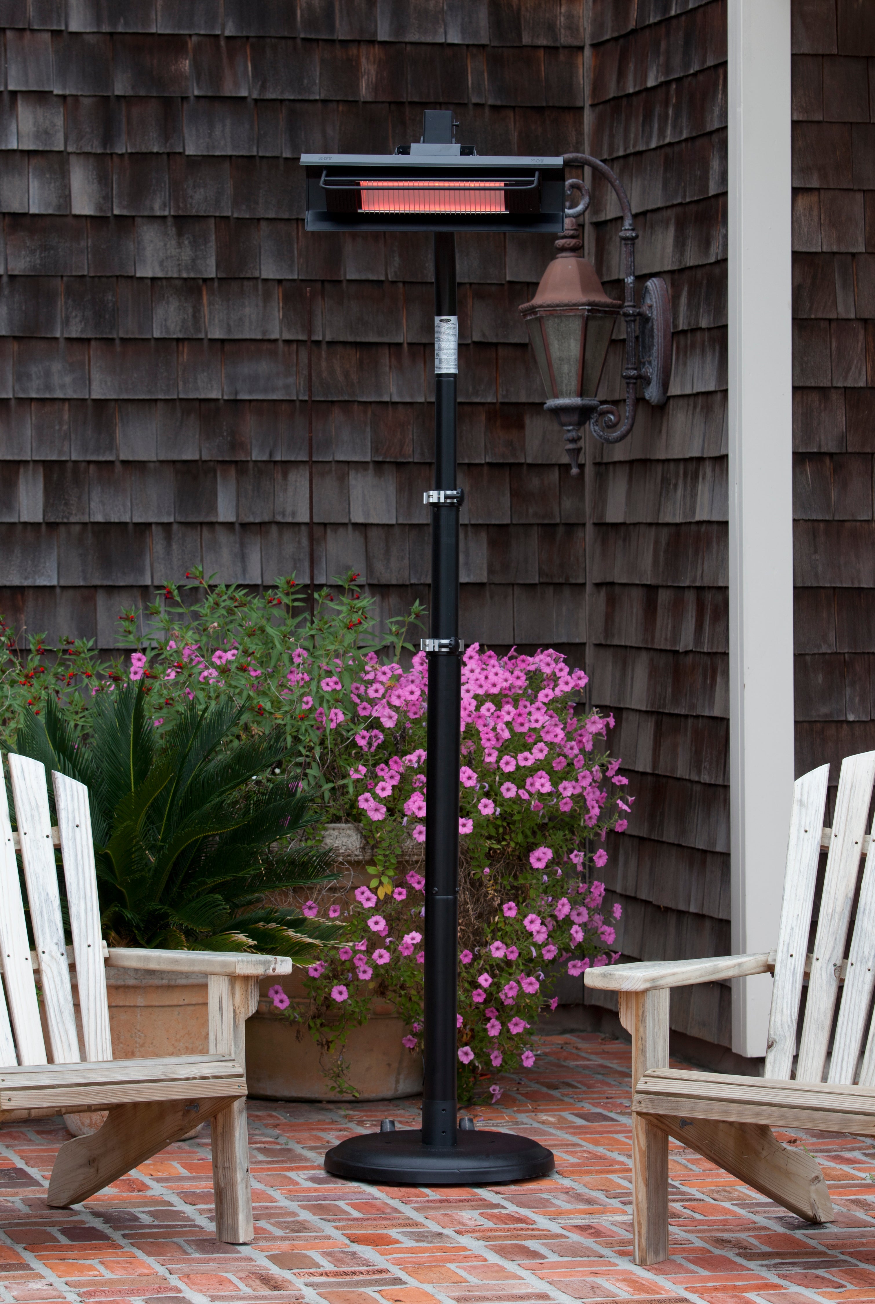 Fire Sense Black Powder Coated Steel Telescoping Offset Pole Mounted Infrared Patio Heater | 02678