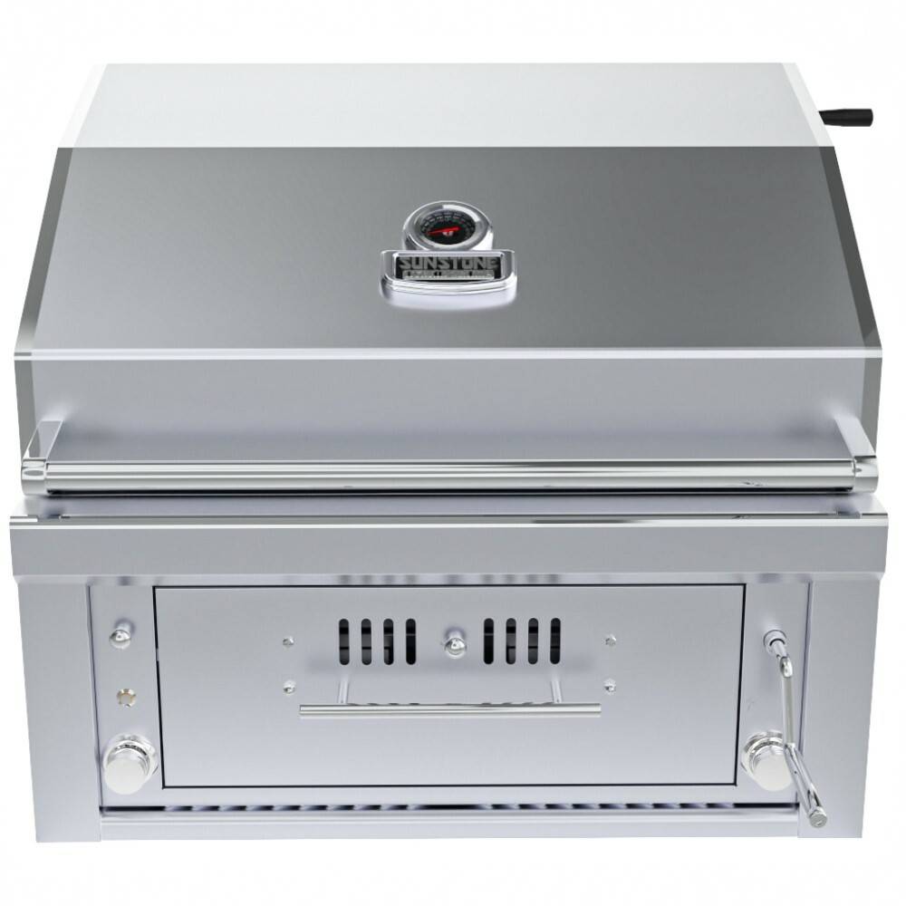 Sunstone Grills Sunstone® Series 30” Gas Burners Hybrid Single Zone Charcoal/Wood Burning w/Infra-Red Burner Grill-SUNCHSZ30IR