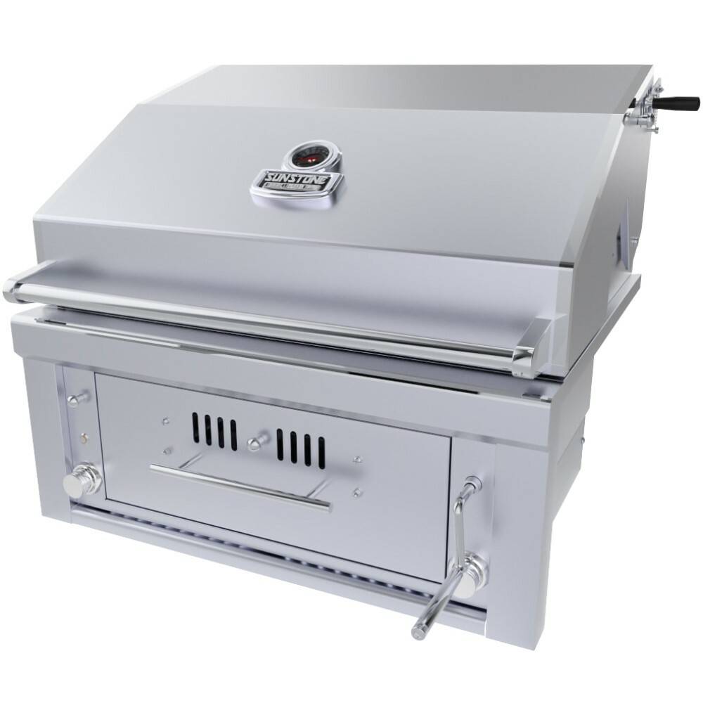 Sunstone Grills Sunstone® Series 30” Gas Burners Hybrid Single Zone Charcoal/Wood Burning w/Infra-Red Burner Grill-SUNCHSZ30IR