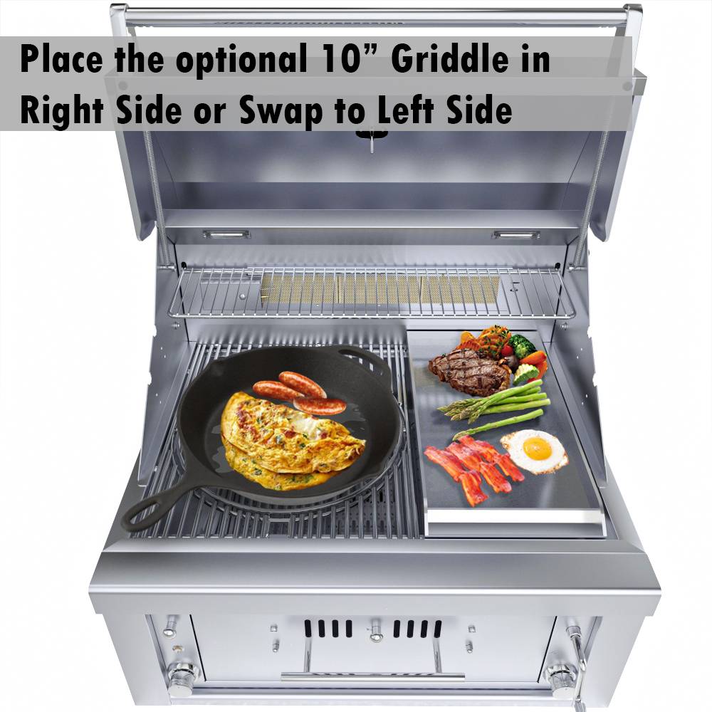 Sunstone Grills Sunstone® Series 30” Gas Burners Hybrid Single Zone Charcoal/Wood Burning w/Infra-Red Burner Grill-SUNCHSZ30IR