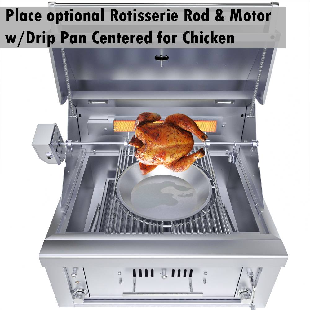 Sunstone Grills Sunstone® Series 30” Gas Burners Hybrid Single Zone Charcoal/Wood Burning w/Infra-Red Burner Grill-SUNCHSZ30IR