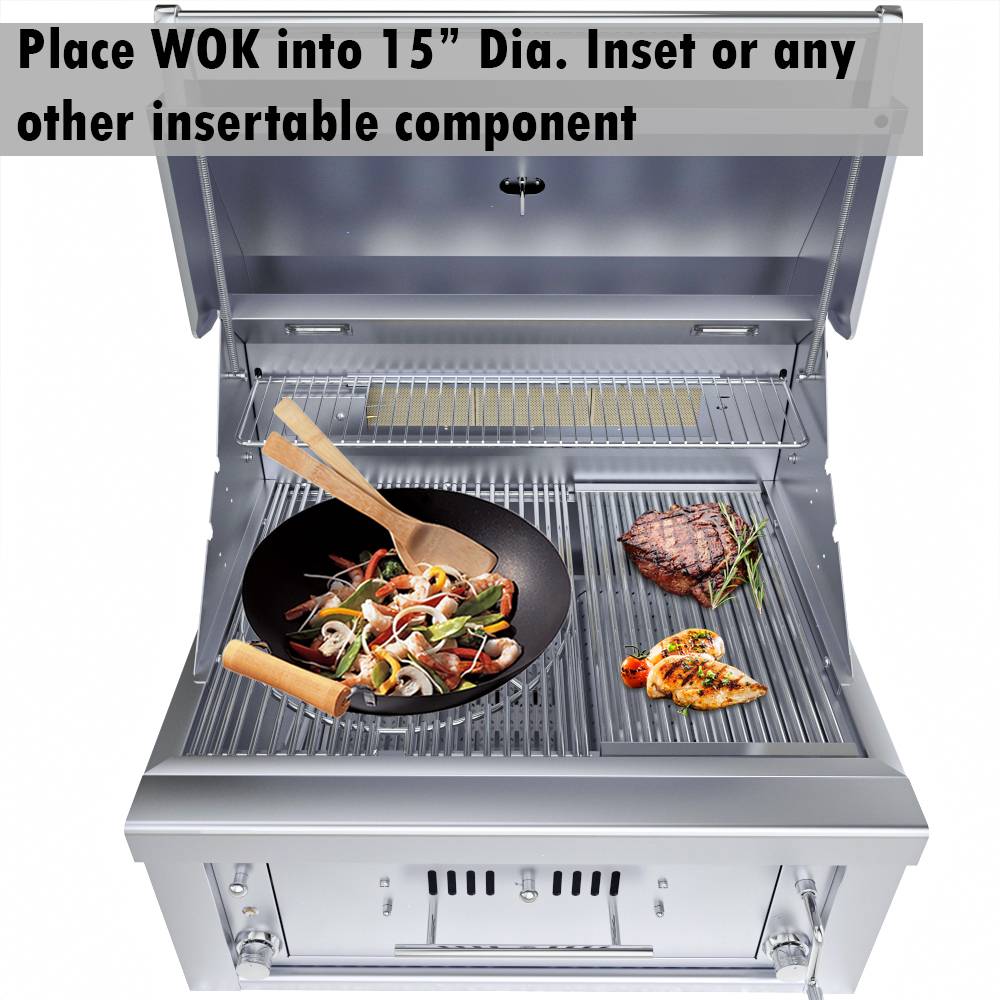 Sunstone Grills Sunstone® Series 30” Gas Burners Hybrid Single Zone Charcoal/Wood Burning w/Infra-Red Burner Grill-SUNCHSZ30IR