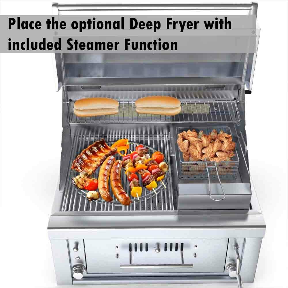 Sunstone Grills Sunstone® Series 30” Gas Burners Hybrid Single Zone Charcoal/Wood Burning w/Infra-Red Burner Grill-SUNCHSZ30IR
