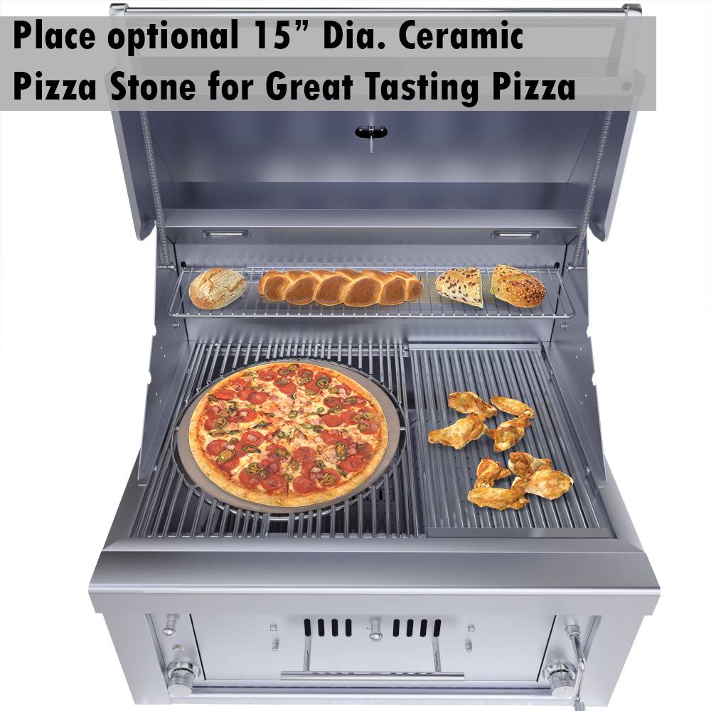 Sunstone Grills Sunstone® Series 30” Gas Burners Hybrid Single Zone Charcoal/Wood Burning w/Infra-Red Burner Grill-SUNCHSZ30IR