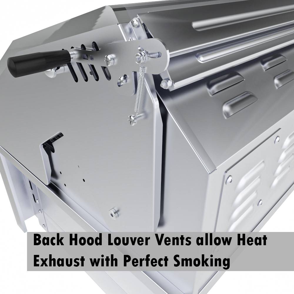 Sunstone Grills Sunstone® Series 42″ Gas Hybrid Dual Zone Charcoal/Wood Burning Grill-EMCHDZ42