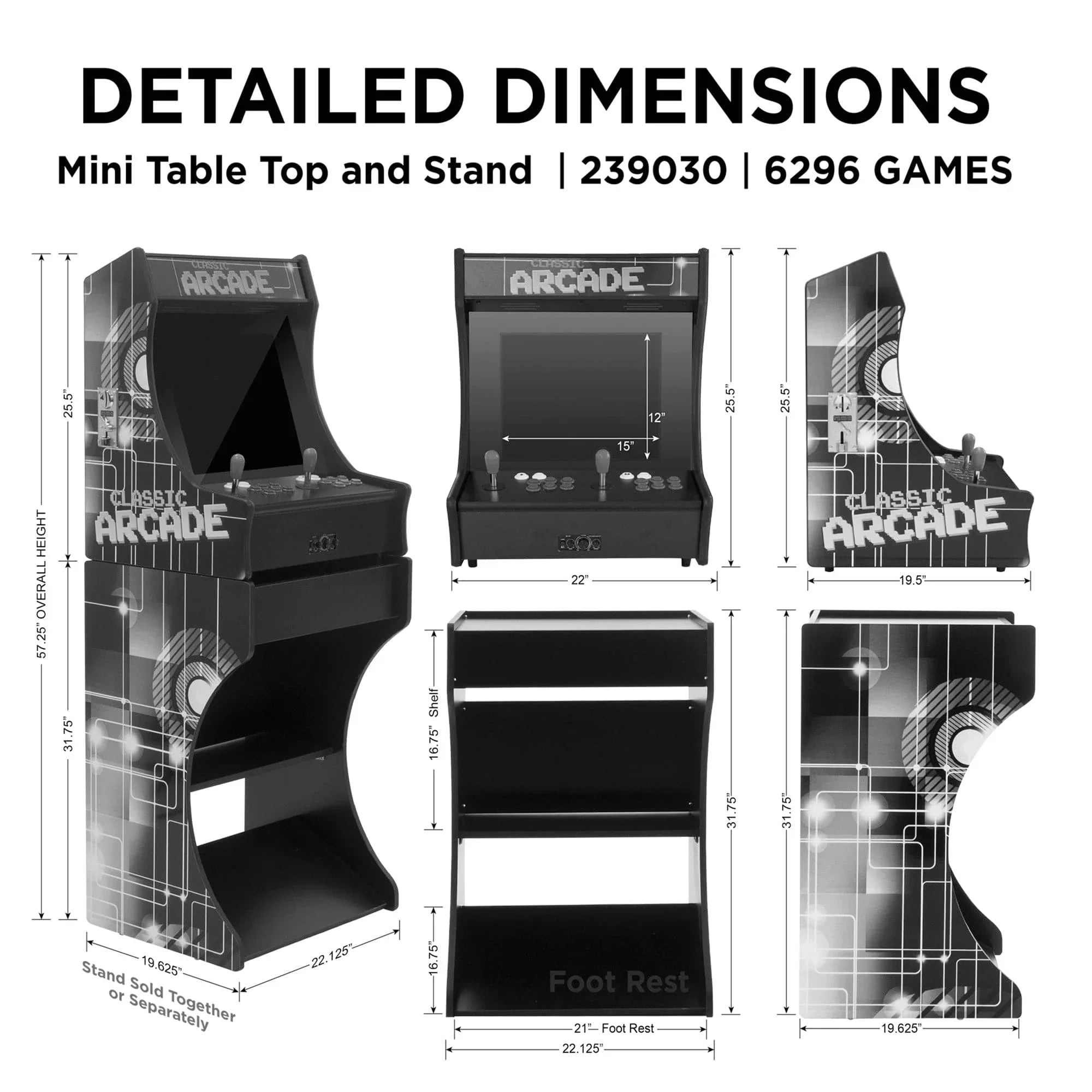 Creative Arcades 2P Mini Arcade Machine - 19" LCD | Portable Tabletop Arcade